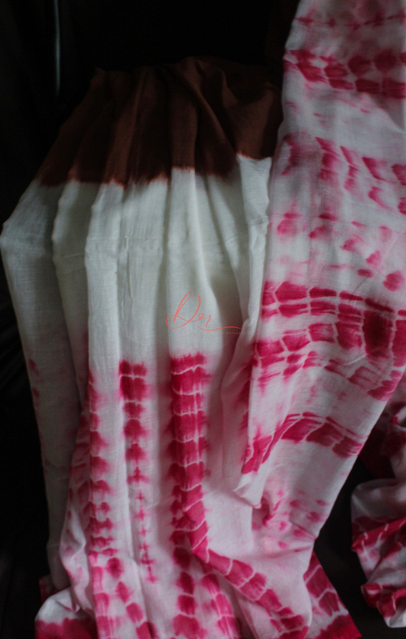 Pink and Brown Shibori Vibori