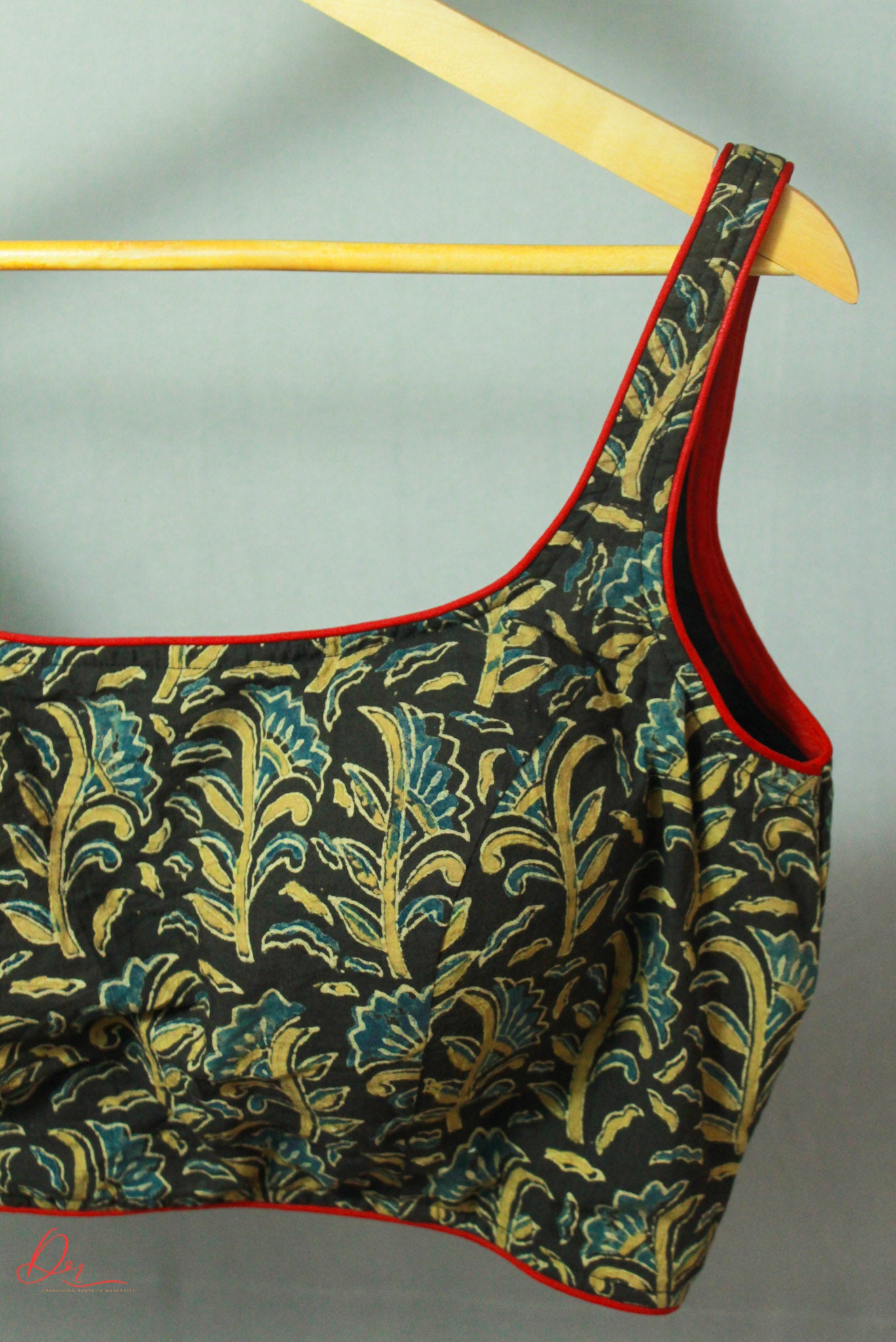 Green Ajrakh Sleeveless Blouse