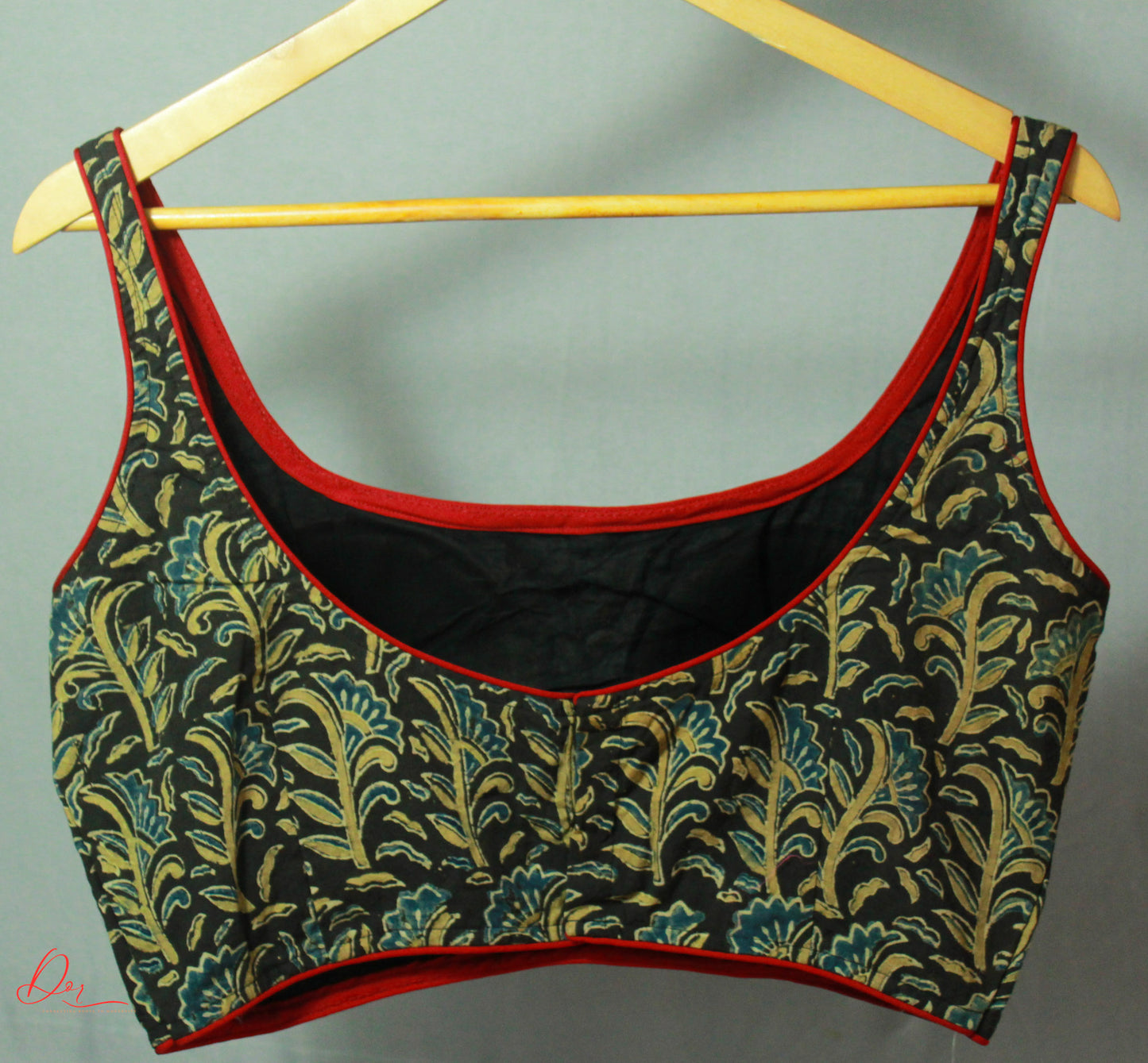 Green Ajrakh Sleeveless Blouse
